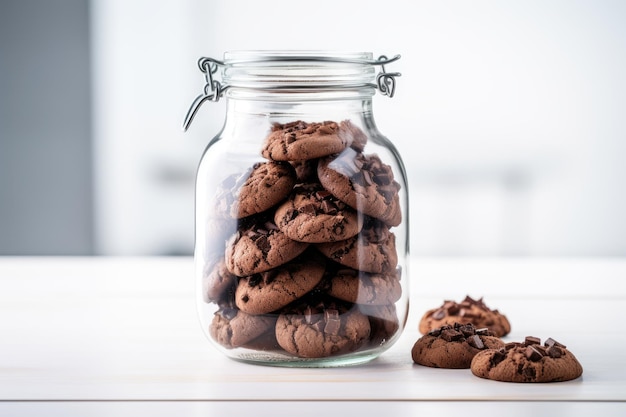 Galletas de chocolate en el frasco