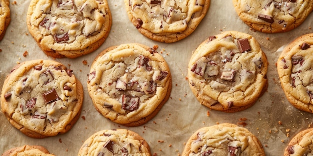 Galletas de chocolate hechas en casa en una mesa de madera