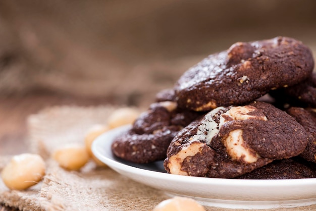 Galletas de chocolate con nueces de macadamia