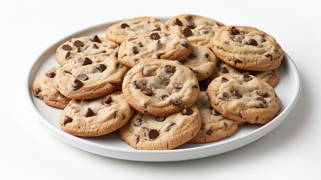 Galletas de chocolate recién horneadas dispuestas