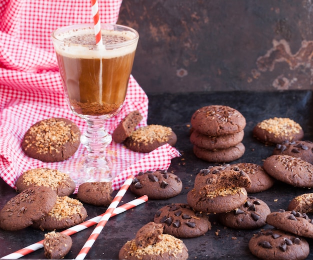 Galletas de chocolate con semillas de lino, chocolate