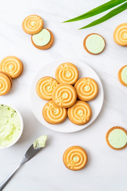 galletas con crema pandan