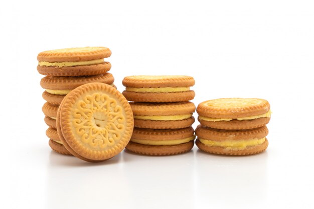 Foto galletas con crema de vainilla y mantequilla