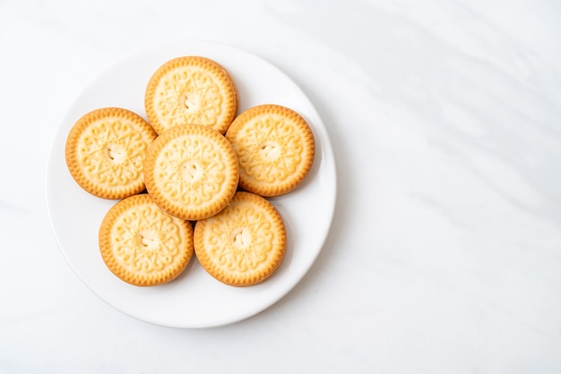 galletas con crema de vainilla y mantequilla