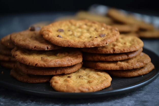 Galletas crujientes en la mesa