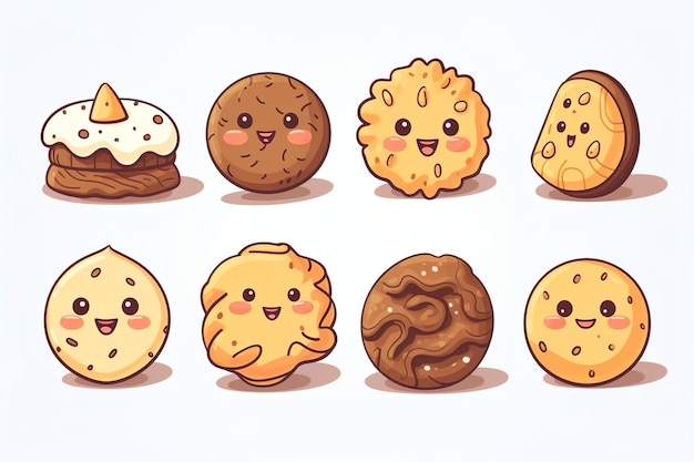 Galletas de dibujos animados dibujados a mano