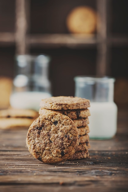 Foto galletas dulces con chocolate