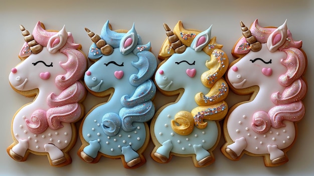 Las galletas de fantasía hornean galletas decoradas intrincadas en formas caprichosas generadas por la IA