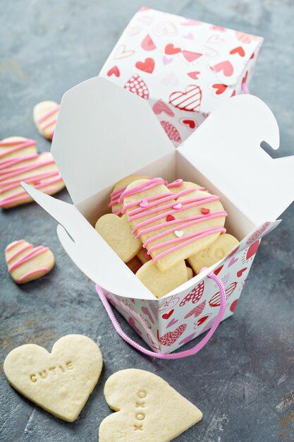 Galletas en forma de corazón para el día de San Valentín