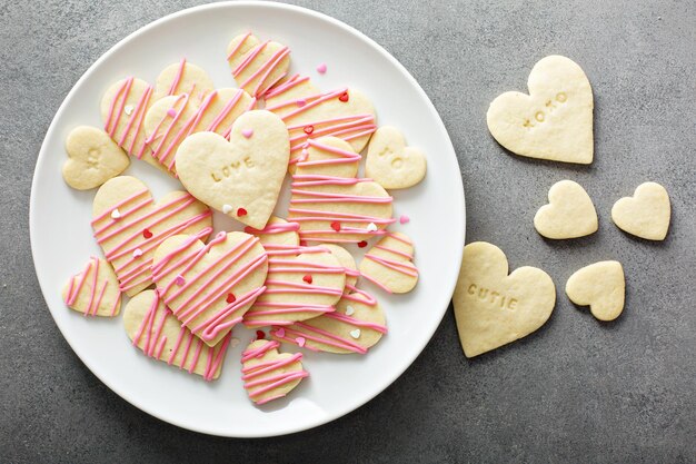 Galletas en forma de corazón para el día de San Valentín