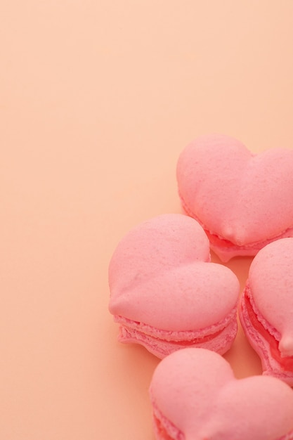 Galletas en forma de corazones rosa