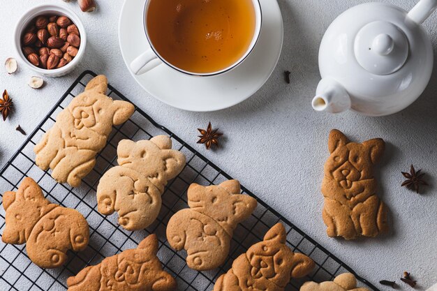 Foto galletas en forma de perro corgi