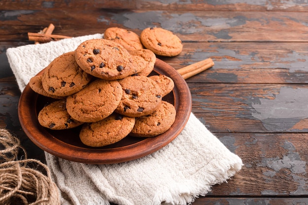 Galletas galletas en diferentes orígenes galletas de avena con chocolate