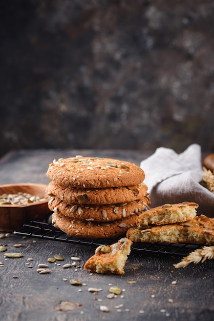 Galletas gigantes de sartén con semillas saludables