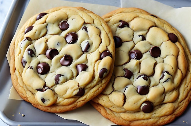 Galletas grandes con chispas de chocolate y mantequilla