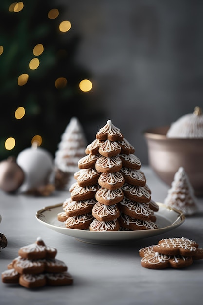 Galletas de jengibre de árbol de Navidad