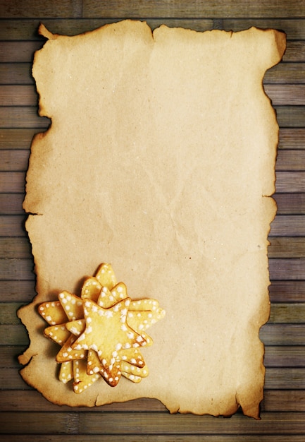 Foto galletas de jengibre navideñas en forma de estrella