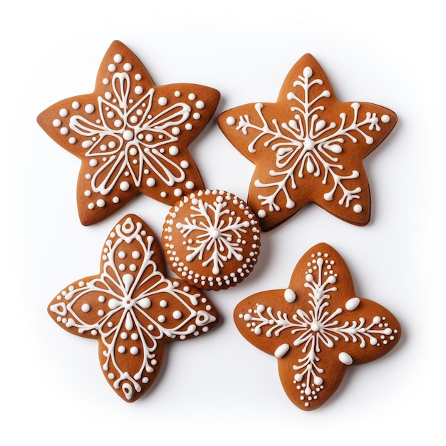 galletas de jengibre sobre un fondo blanco