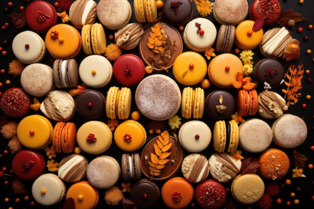 Galletas de macarrones de Acción de Gracias