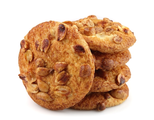 Galletas con maní sobre un blanco