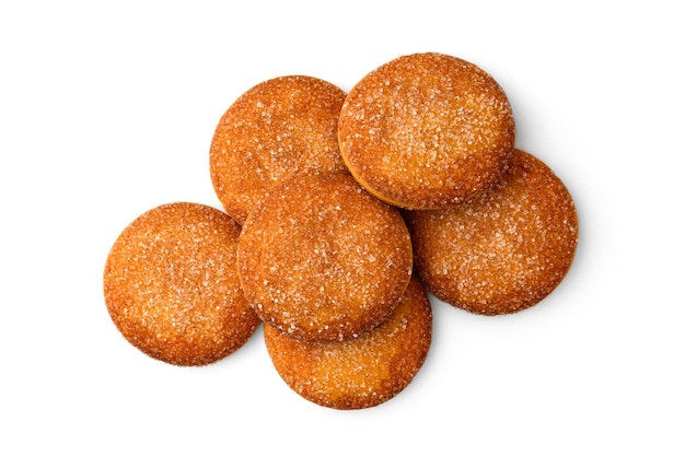 Galletas de mantequilla de naranja aislado sobre fondo blanco.