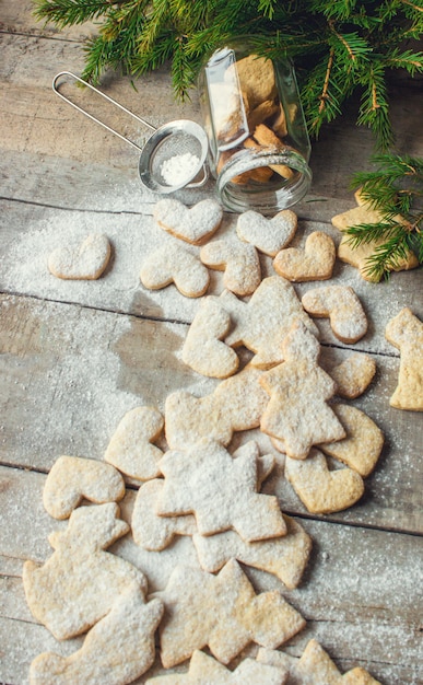 Galletas de Navidad. Enfoque selectivo Alimentos y bebidas.