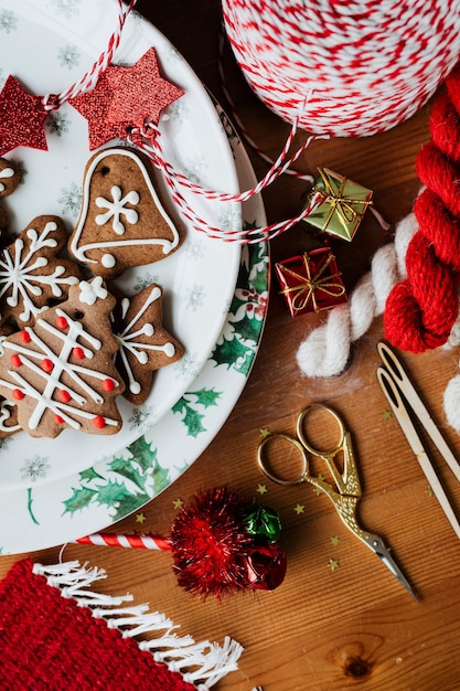 Galletas de Navidad en un plato