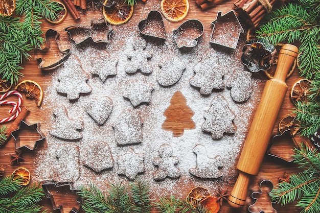 Las galletas de navidad son caseras. Enfoque selectivo vacaciones