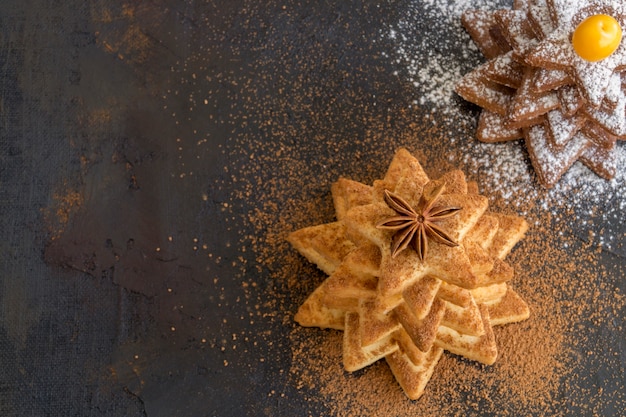 Galletas navideñas caseras en forma de estrella