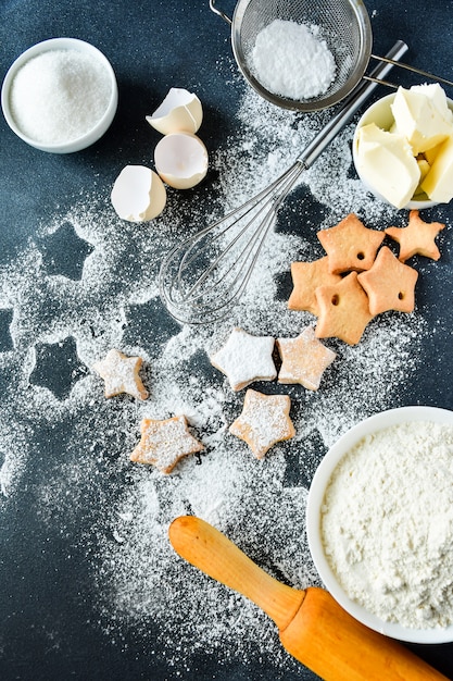 Galletas navideñas en forma de estrellas