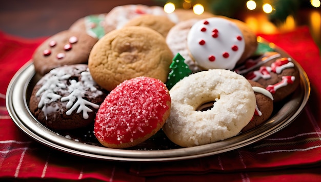 Galletas navideñas en un plato