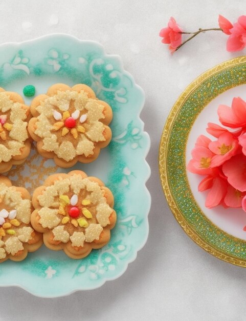 Las galletas de Nowruz baklavas shakarburas y la pastelería nacional de Azerbaiyán foto