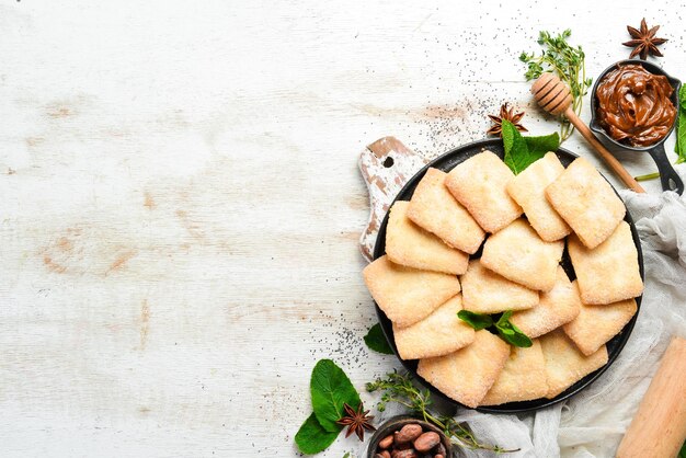 Las galletas de pan corto de azúcar Ver arriba espacio de copia gratuita