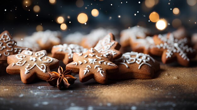 galletas de pan de jengibre de Navidad con estrellas de anís