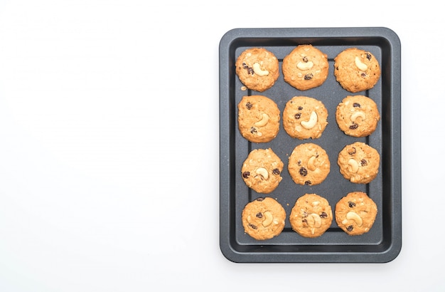 Foto galletas con pasas y anacardos asados