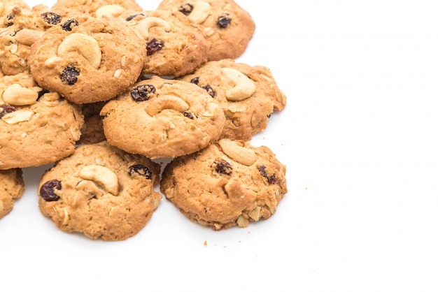 galletas con pasas de uva y anacardos tostados