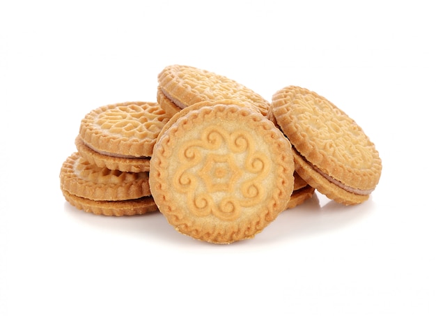 Galletas de pastelería aisladas sobre fondo blanco