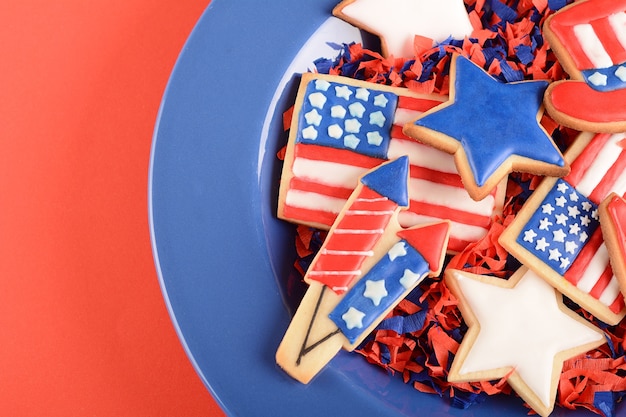 Galletas patrióticas para el 4 de julio