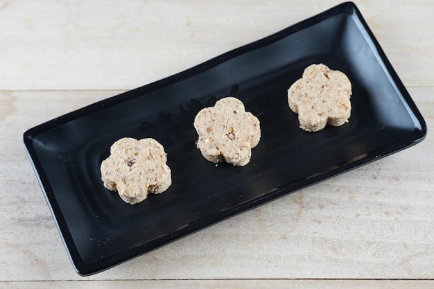 Galletas en plato tomadas desde arriba