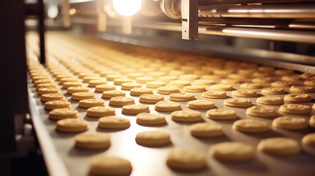 galletas en un proceso de fábrica