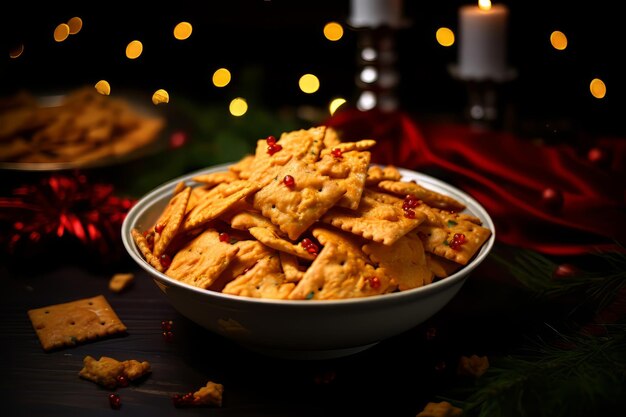 Galletas De Queso Y Pimiento Cena De Navidad Comida