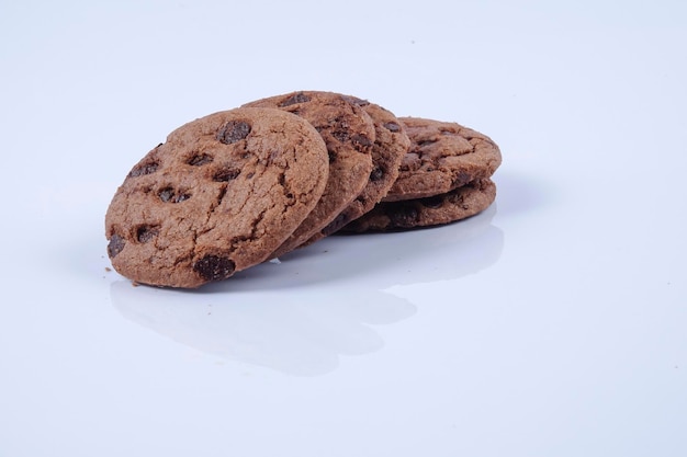 Foto galletas sobre un fondo blanco