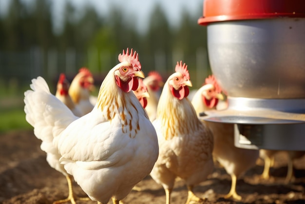 Gallina en la granja de pollos IA generativa