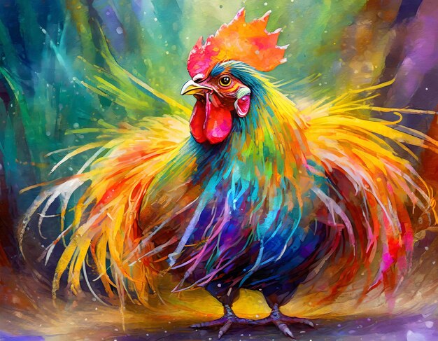 Foto el gallo de colores