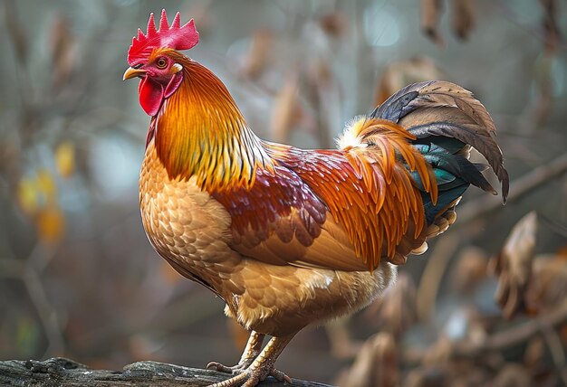 Foto el gallo es un tipo de pájaro que pone huevos.