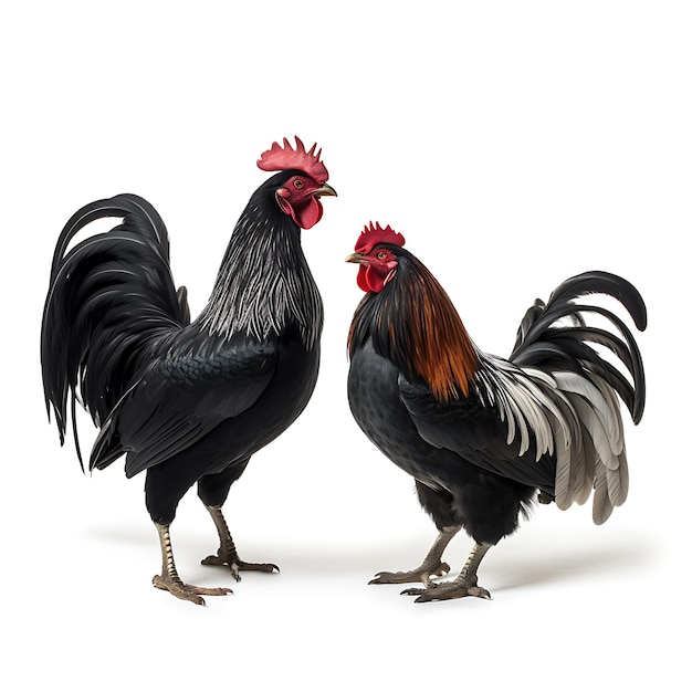 Un gallo negro y un gallo negro