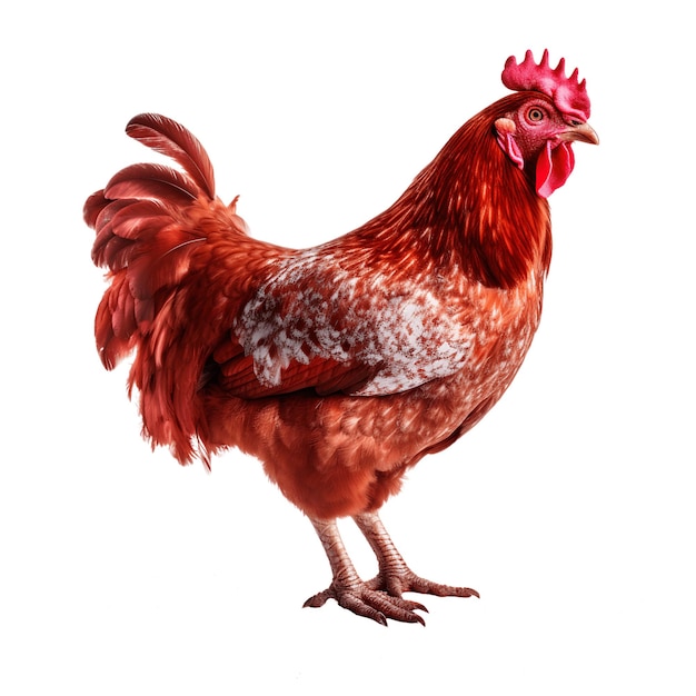 El gallo rojo aislado en el fondo IA generativa