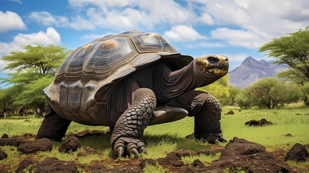 Galpagos-Riesenschildkröte in der Natur