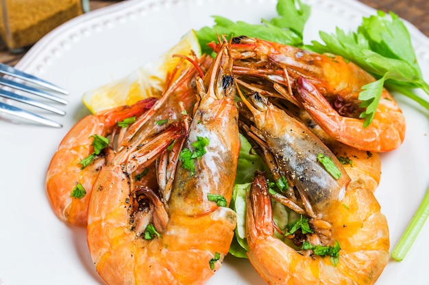 Gambas sabrosas listas para comer