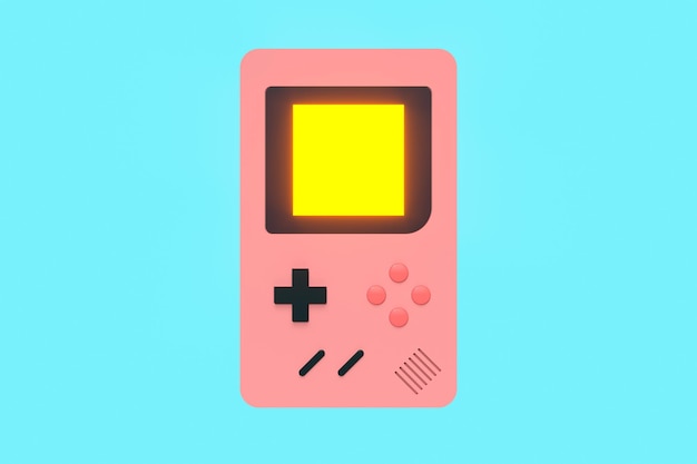 Game Boy Maschine Cartoon Erholung Hintergrund 3D-Rendering